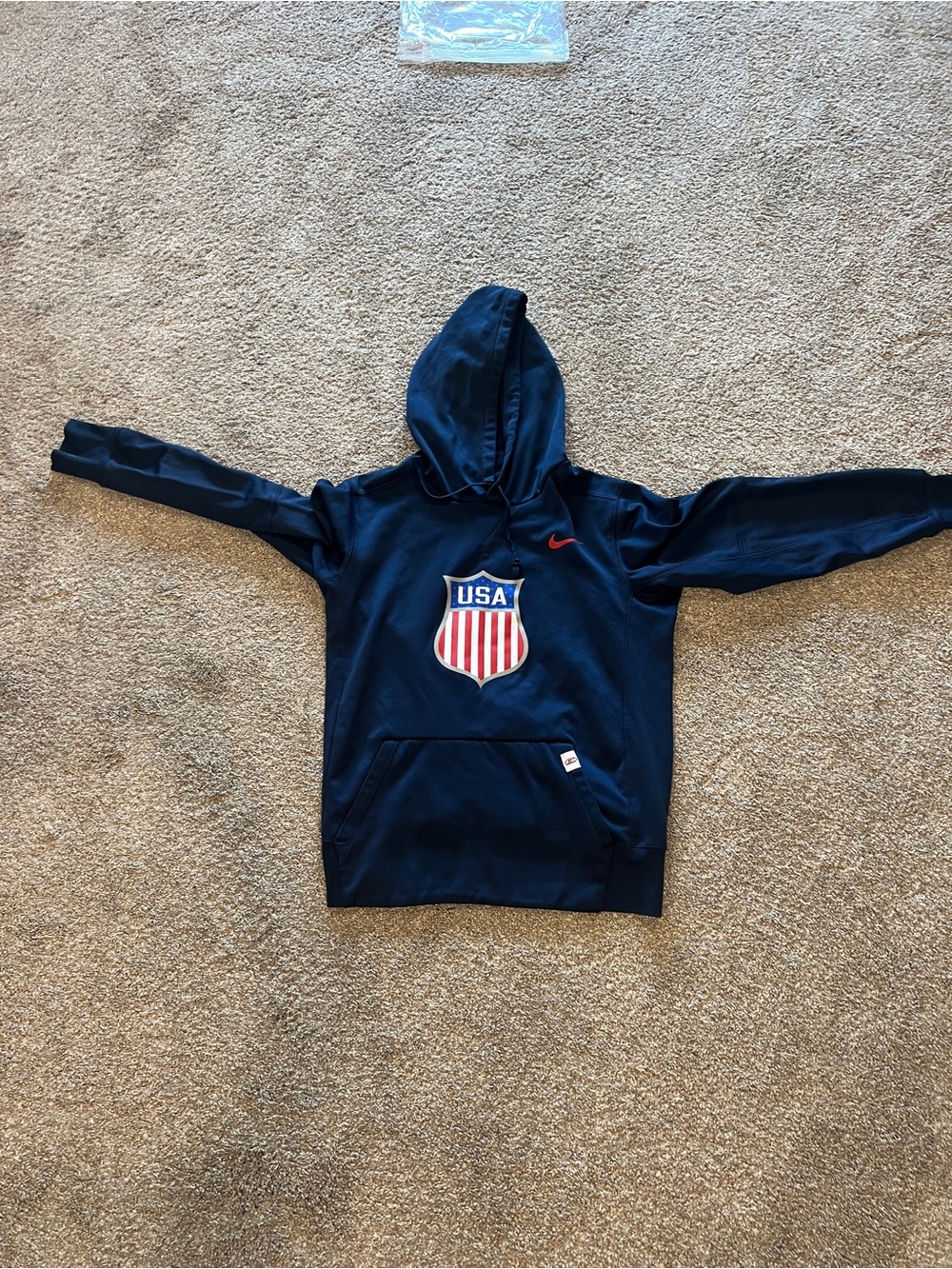 Nike USA Hockey Navy Hoodie with Shield Logo - Picture 1 of 2